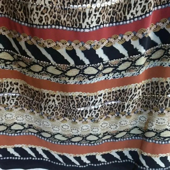 Silk Club Collection Skirt Animal Print Bead Sequined Sz 8 Waist 30 Leng… - Picture 3 of 6